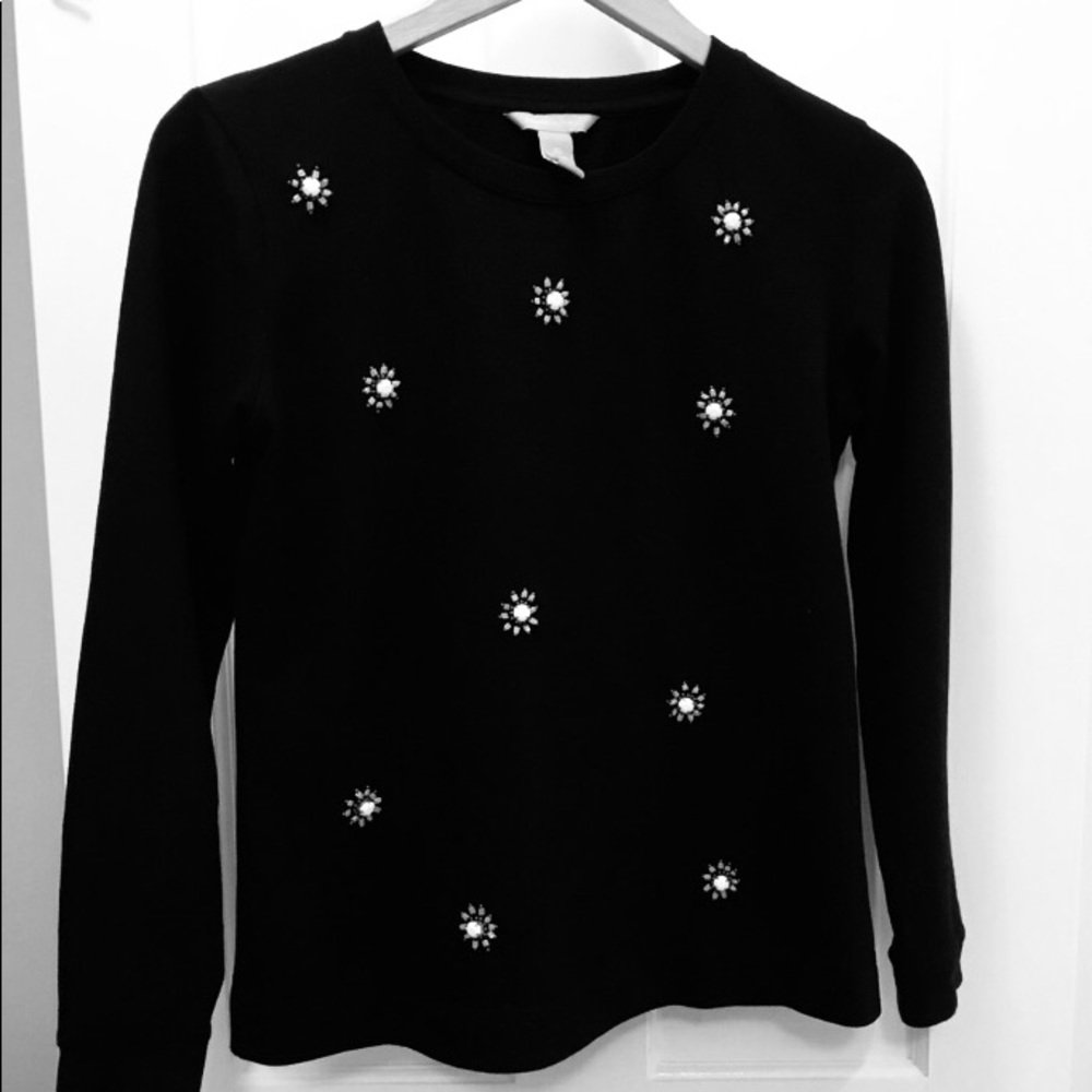 🌹Banana Republic Sophia 3D Floral Burst Embellished Top